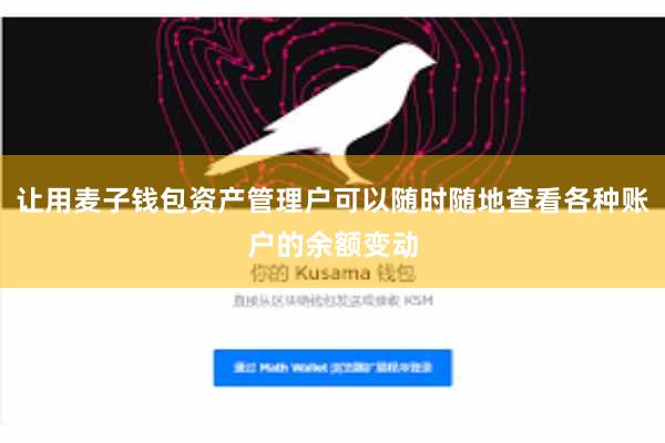 让用麦子钱包资产管理户可以随时随地查看各种账户的余额变动